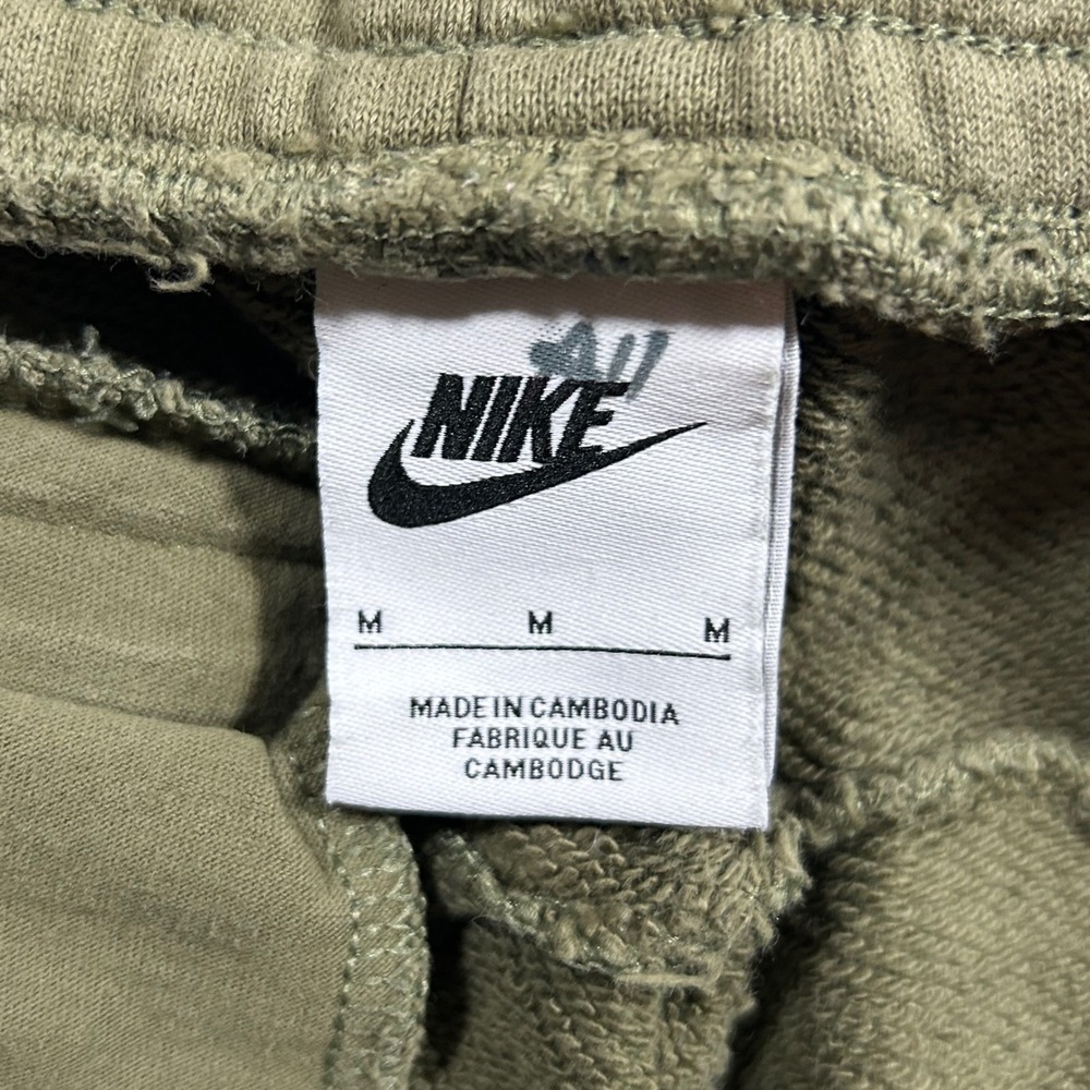 Nike Air Joggers Mens Size M Olive Green Fleece Tapered Sweatpants CJ4830-326 - Picture 5 of 8